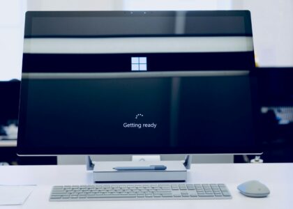 flat screen computer monitor turned on